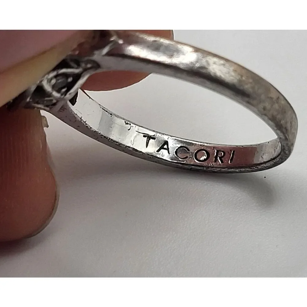 TACORI Ascher Cut Solitaire Art Deco Ring Size 9 Sterling 925